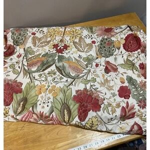 Pottery Barn Courtney Organic Cotton Floral Twin Duvet Cover Green Red